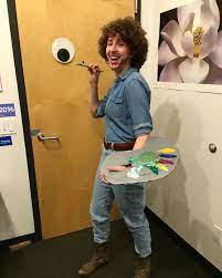 Whether you rock a natural blonde hue in your hair or want to sport one this year with your halloween costume, we're here to hook you up with the best ideas! Diy Bob Ross Halloween Costume For Curly Hair Naturallycurly Com