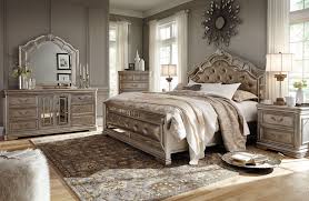 Birlanny Silver Upholstered Panel Bedroom Set Silver Bedroom Upholstered Bedroom Set King Bedroom Sets