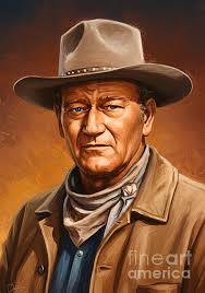 Rugged Portrait Of John Wayne Ornament by Carlos Diaz