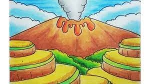 Sehingga diperkirakan bahwa gunung ini tidak akan aktif kembali. Cara Menggambar Dan Mewarnai Pemandangan Alam Dan Gunung Meletus Youtube