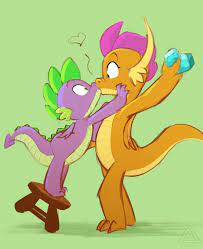 2847911 - safe, artist:elicitie, smolder, spike, dragon, accidental kiss,  cute, dragoness, duo, female, floating heart, gem, green background, heart,  height difference, kiss on the lips, kissing, male, shipping, simple  background, smooch, spolder,