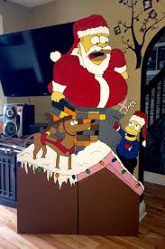 Simpsons Christmas Cutout Diy Acrylic Paint Plywood Yard Decoration Homer Bart And Santa S Christmas Yard Decorations Christmas Cutouts Christmas Decor Diy