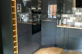 Block oak kitchen worktop solid wood all sizes breakfast bar islands. Handleless Graphite Real Kitchens