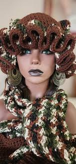 Crochet cat ears ruffle hat set