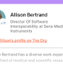 Profile Picture of Allison Bertrand - Director Of Software Interoperability at Seno Medical ...on Google
