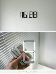In addition to lighting and other decorative implements in a room, a clock adds a noticeable element and serves a functional purpose in helping you keep track of time. Stick Anywhere Digital Clock White Clocks Modern Clock Modern Clock Design