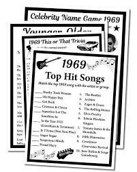 It is literally less than 30 pages of very large print. 1969 Birthday Trivia Game 1969 Birthday Parties Instant Download 50th Birthday Party Games 50th Birthday Party Ideas For Men Music Birthday Party