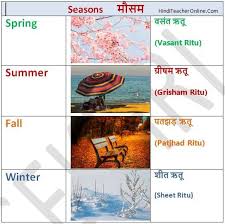 Free Hindi Charts For Kids Seasons