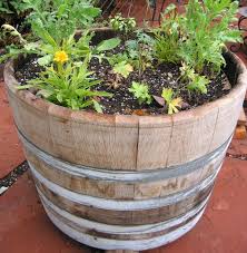 This wine barrel bar stool constitutes a perfect proposition for a rustic or industrial interior. Half Wine Barrel Planter