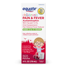 Equate Childrens Acetaminophen Dye Free Cherry Suspension