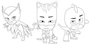 By day they're just regular kids, by night, they're superheros. Pj Masks Team Coloring Pages Printable Disney Coloring Pj Masks Cartoon For Kids Print Pictures Ecolorings Info