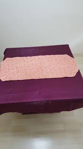 Saten Kare Masa Ortusu Payetli Runner