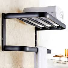 Rozin oil rubbed bronze bath towel holder shelf wall. American Style Black Oil Rubbed Bronze Bathroom Wall Shelves