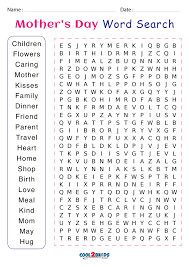 Check out our complete list of word search puzzles to download and print. Mother S Day Word Search Cool2bkids