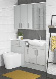 Benjamin moore gray huskie light grey bathrooms yellow bathrooms diy bathroom remodel Atlanta Bathrooms Light Grey Gloss