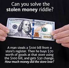 Apart from producing counterfeit notes, federal law is also against being in possession of fake notes, passing on, uttering (making something fake look as since your account is inked to the fake money, you can expect a visit by either local police or the feds with a lot of questions to answer. Can You Solve The Stolen Money Riddle Lf 66881630 D Chegg Com