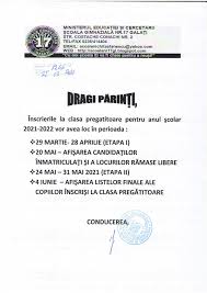 Calendar inscriere clasa pregatitoare 2018. Scoala GimnazialÄ Nr 17 GalaÅ£i Inscrierea In Invatamantul Primar