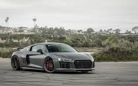 137 audi r8 v10 hd wallpapers and background images. Download Wallpapers Audi R8 2018 Vrs Gray Sports Coupe Gray R8 Tuning Sports Car Audi Besthqwallpapers Com Audi Audi R8 Wallpaper Super Cars
