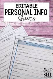 Editable And Printable Student Personal Information Sheets Use These Templates To Help Kids Learn A Special Education Students Kids Personal Special Education