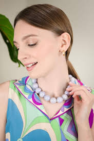 Faye Kim 18 Karat Gold Lavender Jade Bead Necklace