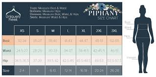 piphany size guides uniquely fleek