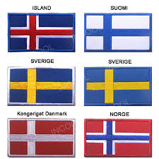 Letar du efter flyg från danmark till finland? Buy Embroidery Patch Flag Of Island Iceland Suomi Finland Sverige Sweden Kongeriget Danmark Norge Norway European Flags Appliques Online In Thailand 32868916703