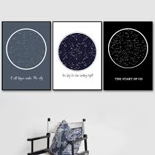 custom star map constellation chart wall art on canvas