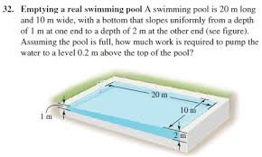 10 by 20 swimming pool. 32 Emptying A Reals G Pool A Swimming Pool Is 20 M Chegg Com