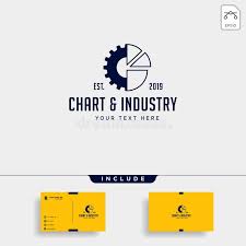 Gear Chart Logo Design Industrial Accounting Vector Icon