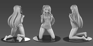 Artstation Emilia Xiaoqiang Fan Character Modeling 3d Model Character Female Torso