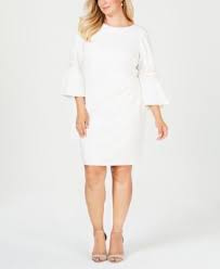 Plus Size Ruched Beaded Sheath Dress Macys Com White Plus Size Dresses Plus Size Cocktail Dresses Plus Size Dresses