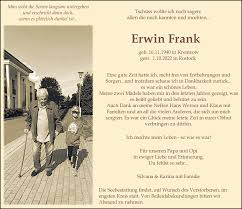 Traueranzeigen von Erwin Frank