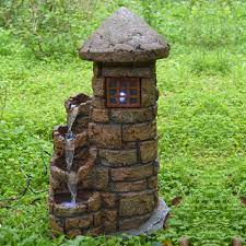 Wenn das sonnenlicht auf das panel scheint, spritzt die pumpe automatisch. Led Aussen Bereich Spring Zier Brunnen Turm Wasserspiel Kaskade Stein Optik Garten Harms 318819 Kaufen Bei Www Etc Shop De Gmbh Co Kg