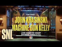 His newest album, tickets to my downfall, debuted at number one on the billboard 200 and top rock albums charts. Saturday Night Live John Krasinski Machine Gun Kelly Host Snl Return