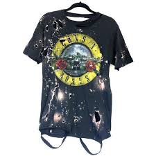 Guns N Roses Distress Bleached Processed Rock And Roll Tops Men Liked On Polyvore Featuring Men S Fashion Ripped Shirts Distressed Outfit Bleach Shirts