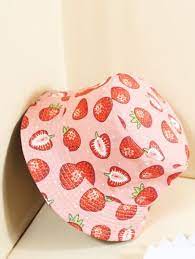 Graphic Bucket Hat Strawberry Print Bucket Hat Ideas Fruit Pattern
