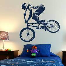 Os1617 Bmx Push Bike Pushbike Boys Bedroom Wall Art Stickers Kids Childrens Decals Free Shipping Boys Bedroom Wall Art Wall Decor Bedroom Boys Bedroom Decor