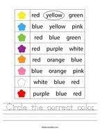 color words worksheets twisty noodle