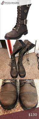 Harley Davidson Belhaven Brown Lace Up Boots 9 5 Boots Brown Motorcycle Boots Lace Up Boots