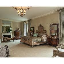 Set includes 1 bed and 1 nightstand; Aico Michael Amini Platine De Royale 4pc King Panel Bedroom Set In Lt Espresso