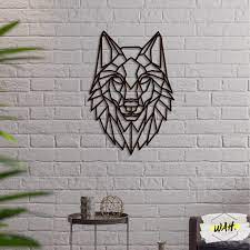 Metal Geometric Wolf Head Metal Wall Art Metal Wall Decor Wall Hangings Home Decor Housewarming Gift Metal Wolf Valentine S Day Gift In 2021 Hanging Wall Decor Animal Decor Animal Sculptures