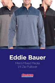 Eddie Bauer Men S Mixed Media Zip Pullover Mens Flannel Shirt Pullover Men Men Sweater
