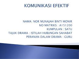 Objektif *menjelaskan kepada peserta tentang maksud pengucapan awam. Komunikasi Efektif Nama Nor Munajah Binti Monir No Matriks A151200 Ppt Download