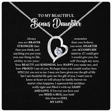 Amazon.com: Larvincy Bonus Daughter Gifts from Stepdad Stepmom With  Heartfelt Message & Elegant Box - Jewelry Gifts For Stepdaughter, To My  Bonus Daughter Necklace On Birthday Graduation Wedding Christmas & More :