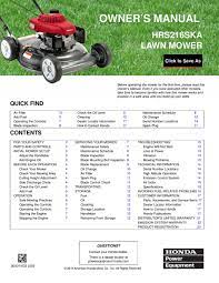 We've been recognized as one of the top dealers nationally for service, meeting honda's highest customer satisfaction standards for honda warranty service and parts. Honda Hrs216ska Owner S Manual Pdf Download Manualslib