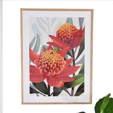 Australian Waratah Framed Wall Art Print Wall Art Prints Framed Wall Art Beach House Wall Art