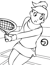 Tennis coloring pages for kids the boy playing tennis printable 2021 649 coloring4free. Online Coloring Pages Tennis Coloring Girl Playing Tennis Sports