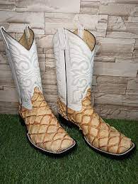 Men's New 100% Original ARAPAIMA Pirarucu Big Bass Fish Western Cowboy  Boots | eBay