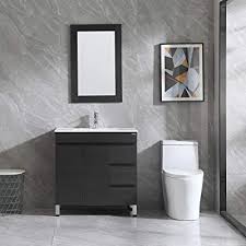 Oak, plywood, mirror mirror dimensions: Buy Wonline 32 Bathroom Vanity And Sink Combo Cabinet Undermount Ceramic Vessel Sink Chorme Faucet Drain With Mirror Vanities Set Online In Ethiopia B084gqw6g6