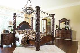 The opulent brown color flows beautifully over the. The North Shore Dark Brown 9 Pc Dresser Mirror Chest King Poster Bed Nightstand Available At Barnett And Swann In Athens Al